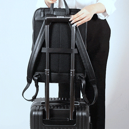 soft square backpack 本革ビジネスバックパック　