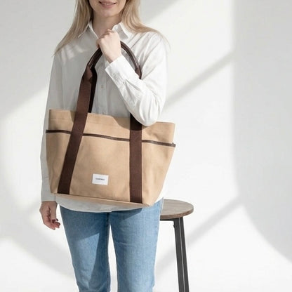 layered canvas tote L