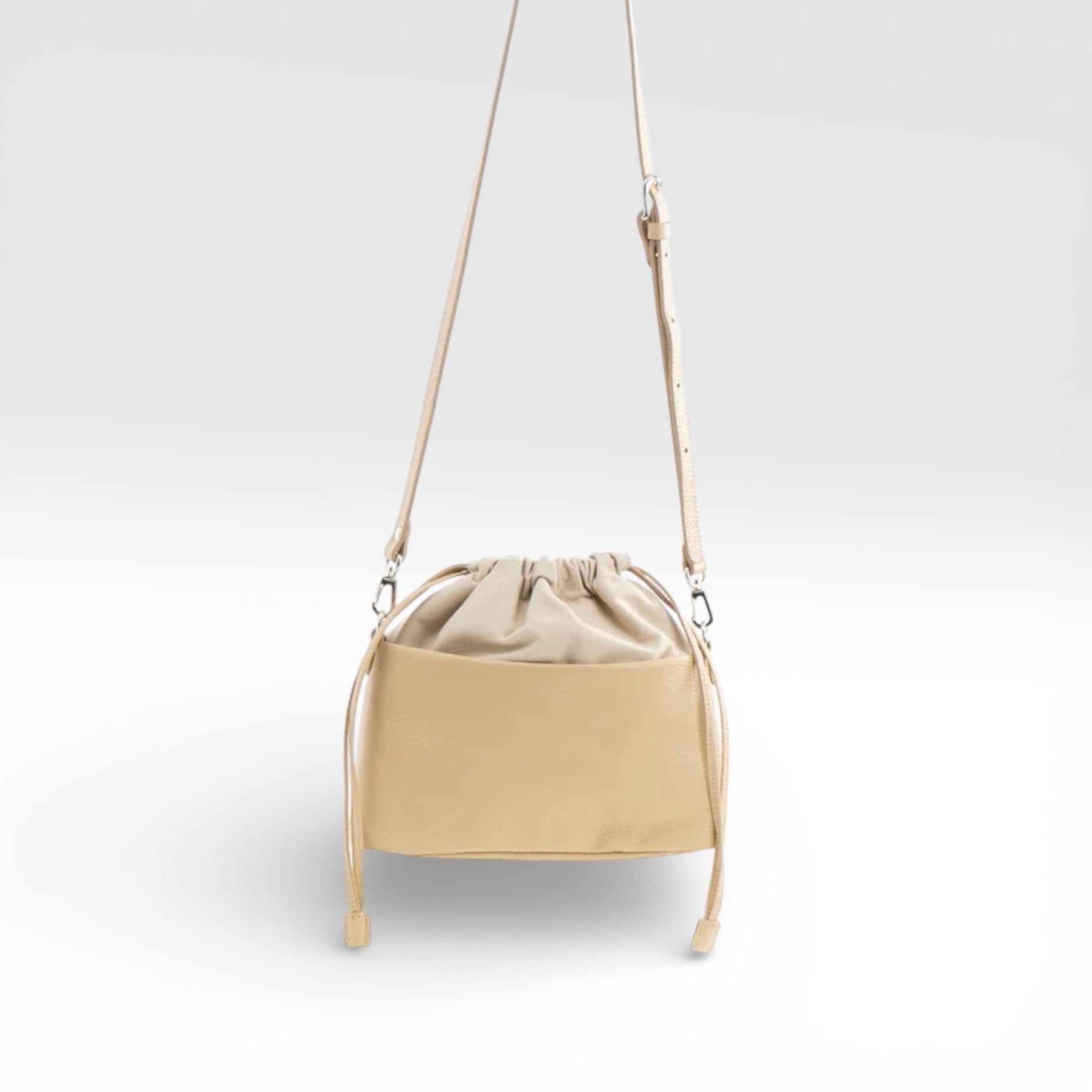 ショルダーバッグ chiiiibag Mesh Kinchaku akaihana⦿朱い花 Japanese Handmade by Shizu | 日本語は☟ Large