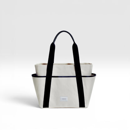 layered canvas tote L